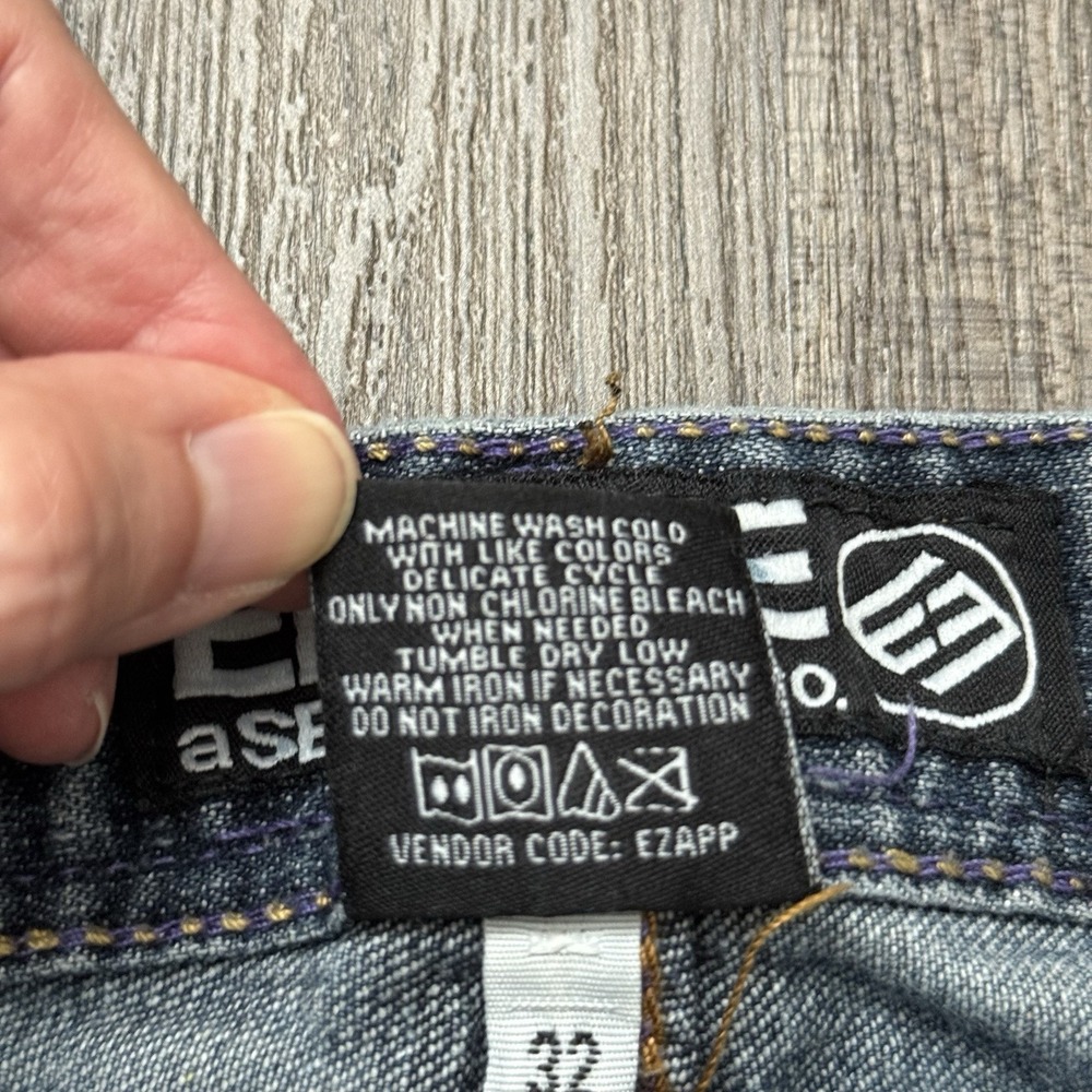 Enyce Jeans Mens 35x30(tag32)Blue Baggy Skater Street Urban Embroidery Y2K - Picture 14 of 14